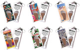 Las Vegas FootWhere® Souvenir Zipper-Pulls. 6 Piece Set. Made in USA