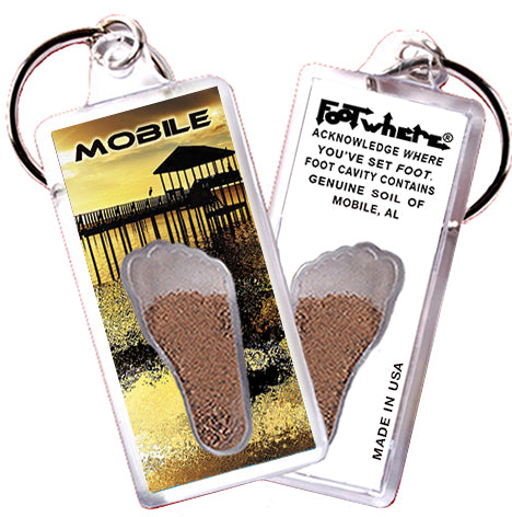 Mobile FootWhere® Souvenir Keychains. 72 pieces/6 assorted styles.