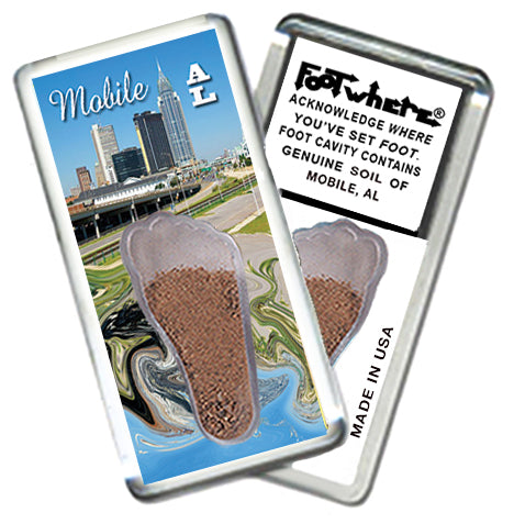 Mobile FootWhere® Souvenir Magnets. 72 pieces/6 assorted styles.