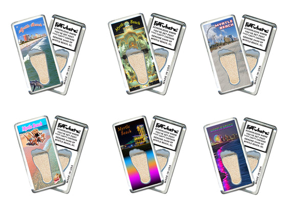 Myrtle Beach FootWhere® Souvenir Magnet. 72 pieces/6 assorted styles.