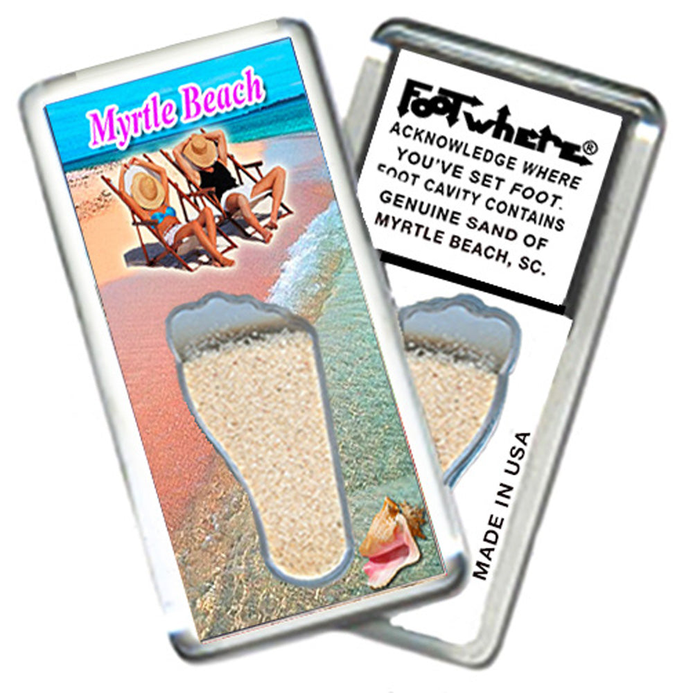 Myrtle Beach FootWhere® Souvenir Magnet. 72 pieces/6 assorted styles.