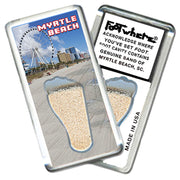 Myrtle Beach FootWhere® Souvenir Fridge Magnets. 6 Piece Set. Made in USA