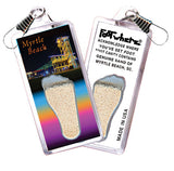 Myrtle Beach FootWhere® Souvenir Zipper-Pulls. 6 Piece Set. Made in USA