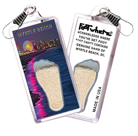 Myrtle Beach FootWhere® Souvenir  Zipper-Pull. Made in USA