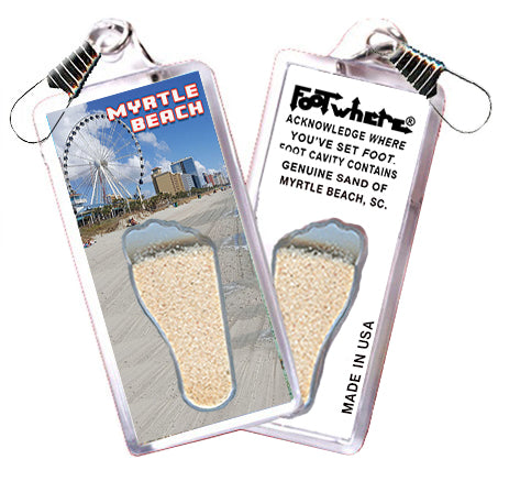 Myrtle Beach FootWhere® Souvenir  Zipper-Pull. Made in USA
