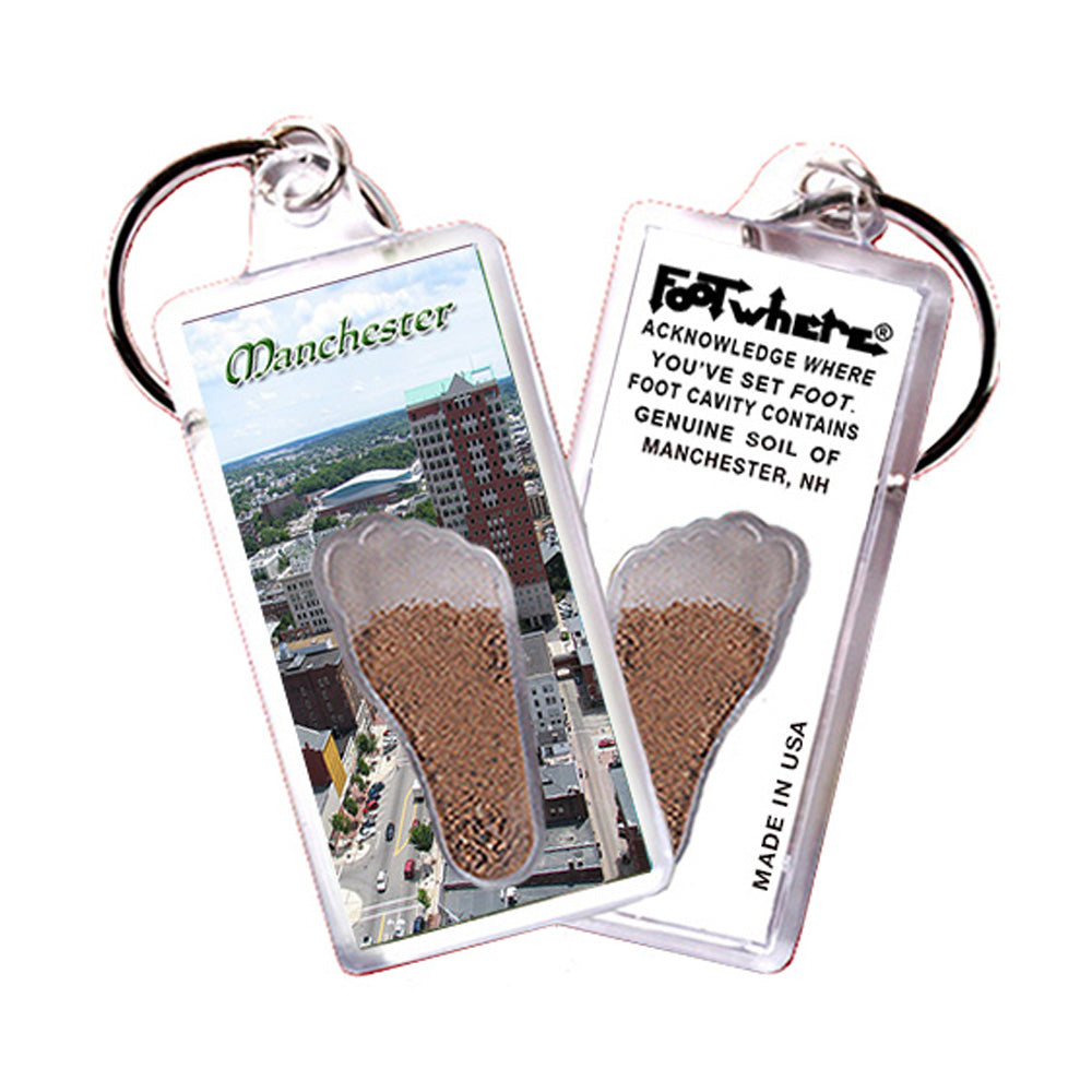 Manchester FootWhere® Souvenir Keychain. 72 pieces/6 assorted styles.