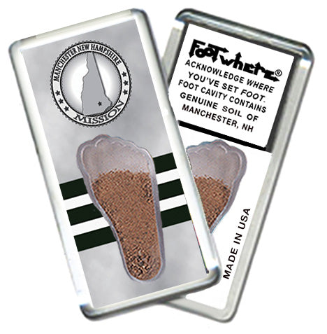 Manchester FootWhere® Souvenir Magnets. 6 Piece Set. Made in USA