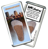 Manchester FootWhere® Souvenir Magnets. 6 Piece Set. Made in USA