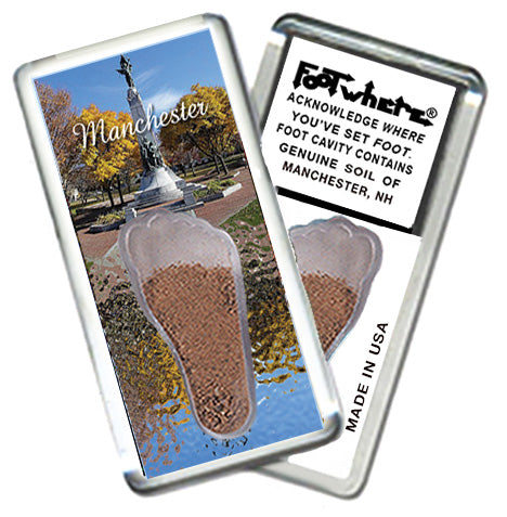 Manchester FootWhere® Souvenir Magnets. 6 Piece Set. Made in USA