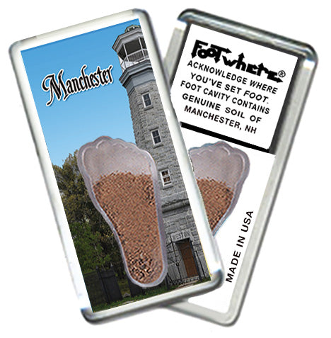 Manchester FootWhere® Souvenir Magnets. 6 Piece Set. Made in USA