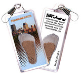 Manchester FootWhere® Souvenir Zipper-Pull. 72 pieces/6 assorted styles.
