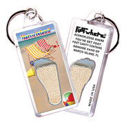 Marco Island FootWhere® Souvenir Keychain. 72 pieces/6 assorted styles.