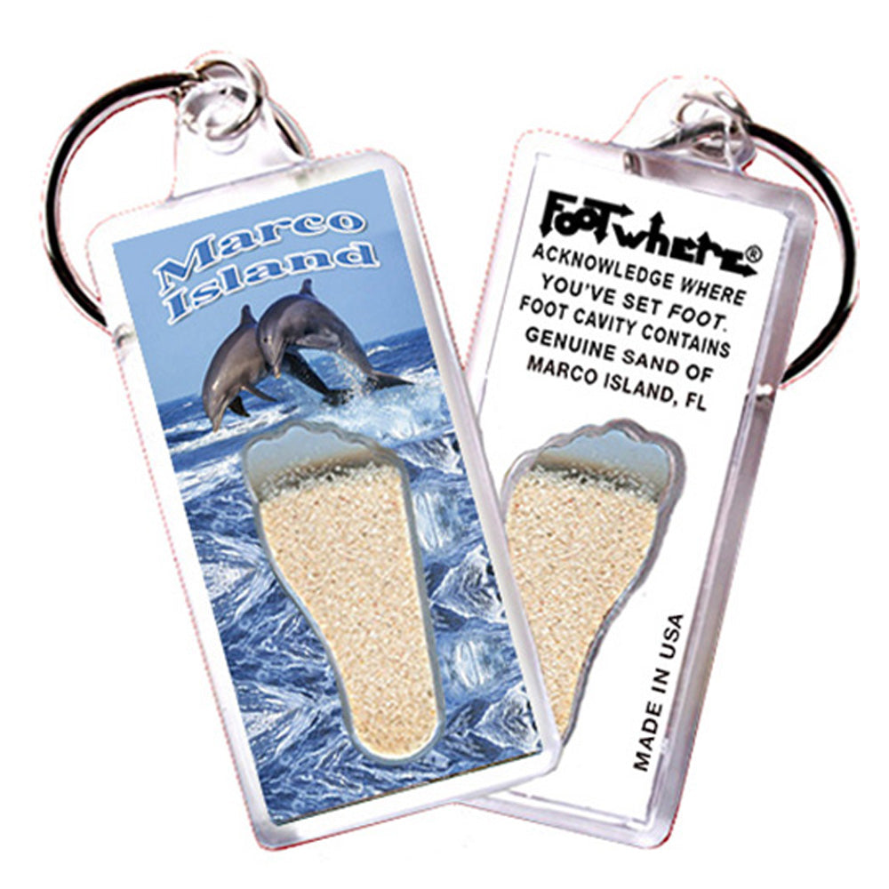 Marco Island FootWhere® Souvenir Keychain. 72 pieces/6 assorted styles.