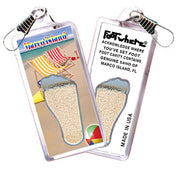 Marco Island FootWhere® Souvenir Zipper-Pulls. 6 Piece Set. Made in USA