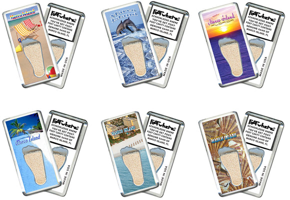 Marco Island FootWhere® Souvenir Magnet. 72 pieces/6 assorted styles.