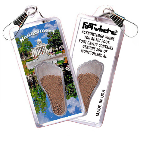 Montgomery FootWhere® Souvenir Zipper-Pull. Made in USA
