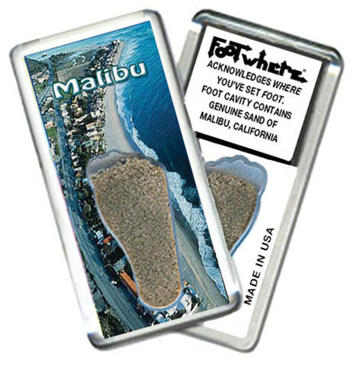 Malibu FootWhere® Souvenir Magnet. 72 pieces/ 6 assorted styles.