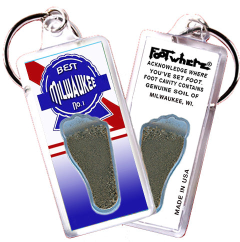 Milwaukee FootWhere® Souvenir Keychain. 72 pieces/ 6 assorted styles.