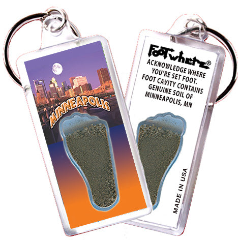 Minneapolis FootWhere Souvenir Keychain. Made in USA
