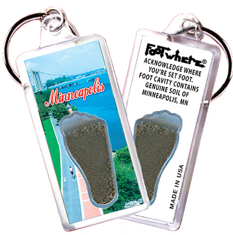 Minnenapolis FootWhere® Souvenir Keychains. 72 pieces/ 6 assorted styles.