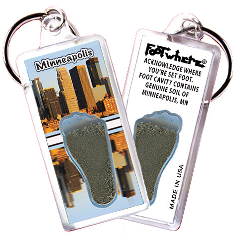 Minnenapolis FootWhere® Souvenir Keychains. 72 pieces/ 6 assorted styles.