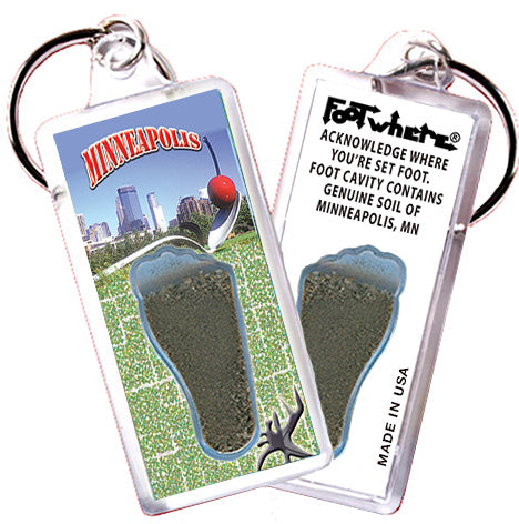 Minneapolis FootWhere Souvenir Keychain. Made in USA