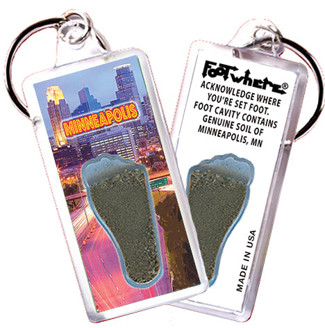 Minnenapolis FootWhere® Souvenir Keychains. 72 pieces/ 6 assorted styles.