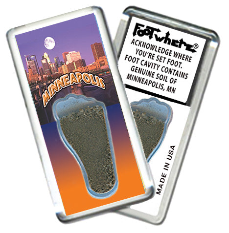 Minnenapolis FootWhere Souvenir Magnets. 6 Piece Set. Made in USA