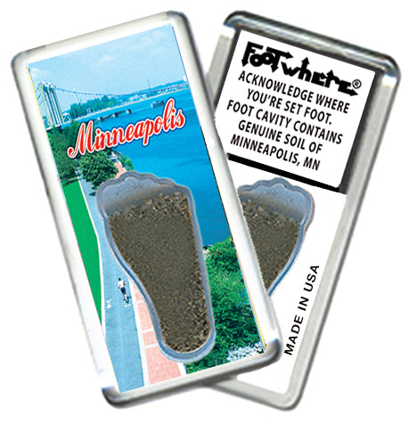 Minnenapolis FootWhere Souvenir Magnets. 6 Piece Set. Made in USA