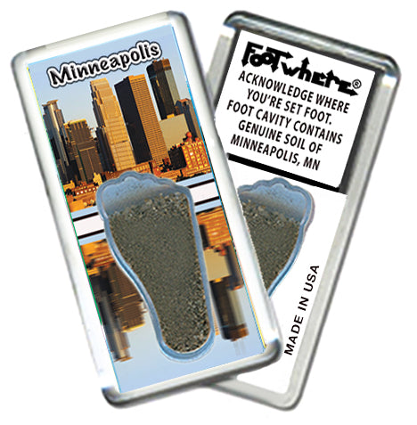 Minnenapolis FootWhere Souvenir Magnets. 6 Piece Set. Made in USA