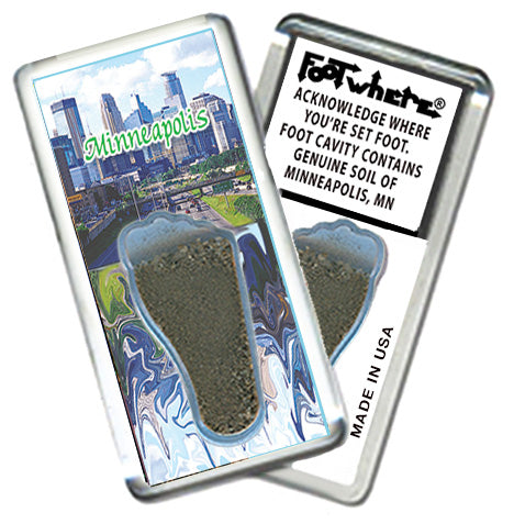 Minnenapolis FootWhere Souvenir Magnets. 6 Piece Set. Made in USA