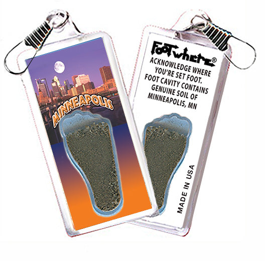 Minneapolis FootWhere Souvenir Zipper-Pull. Made in USA