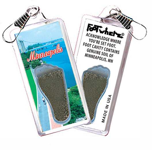 Minnenapolis FootWhere® Souvenir ZipperPull. 72 pieces/ 6 assorted styles.