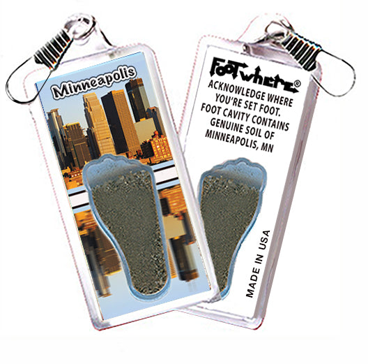 Minneapolis FootWhere Souvenir Zipper-Pull. Made in USA