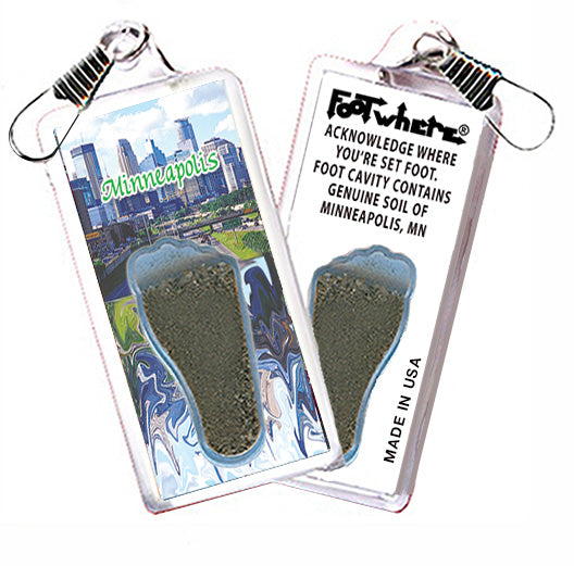 Minneapolis FootWhere Souvenir Zipper-Pull. Made in USA