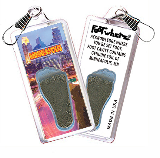 Minneapolis FootWhere Souvenir Zipper-Pull. Made in USA