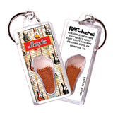 Memphis FootWhere® Souvenir Keychains. 6 Piece Set. Made in USA