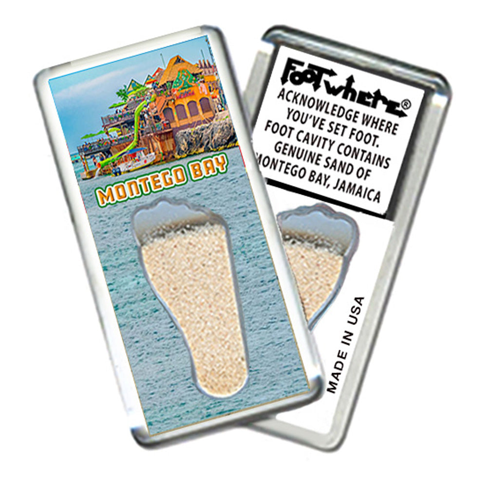 Montego Bay FootWhere® Souvenir Magnet. Made in USA