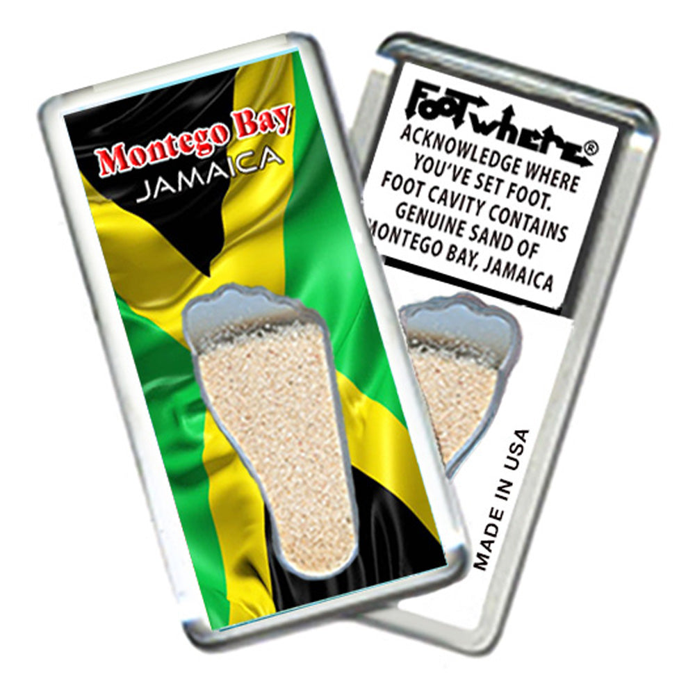Montego Bay FootWhere® Souvenir Magnet. Made in USA