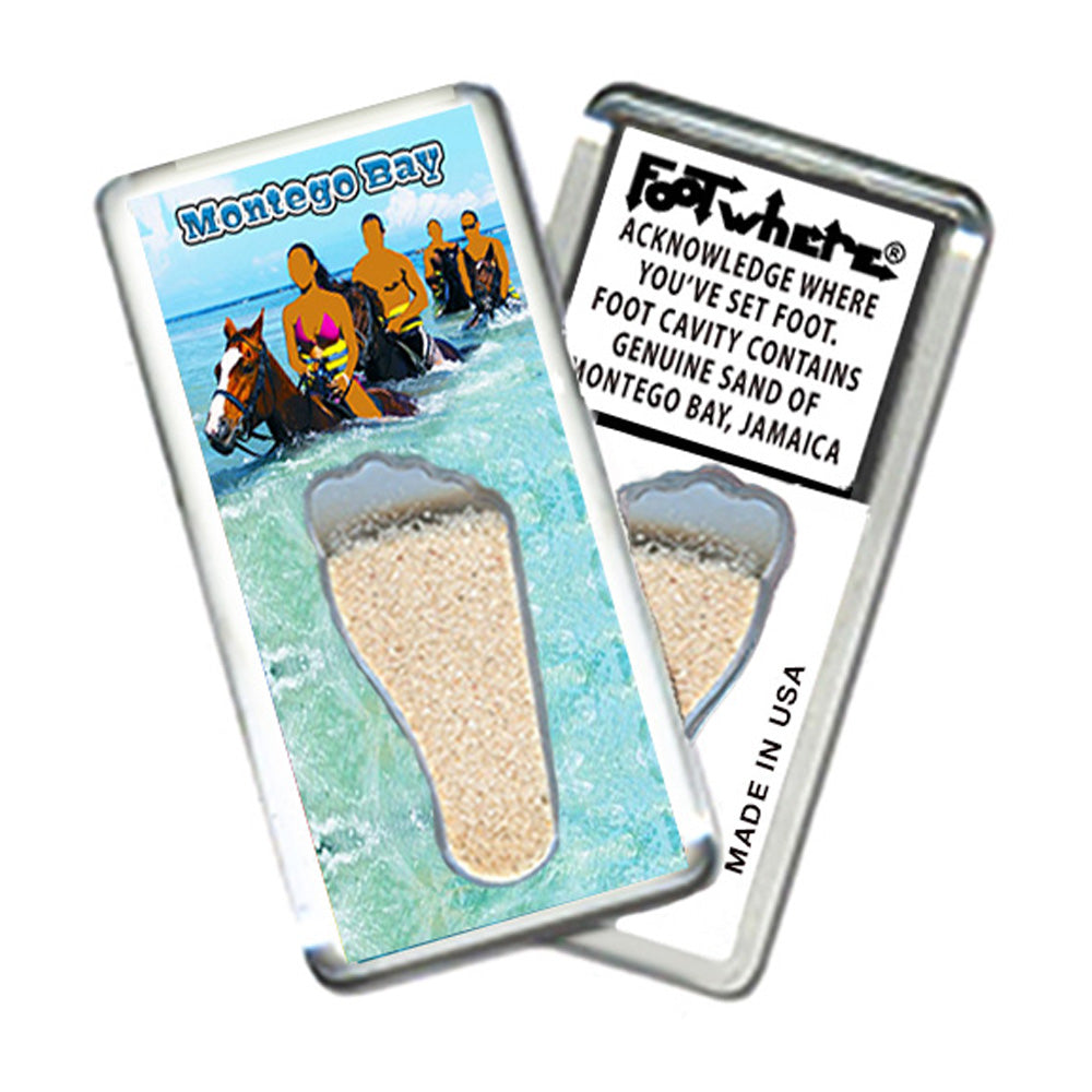 Montego Bay FootWhere® Souvenir Magnet. Made in USA