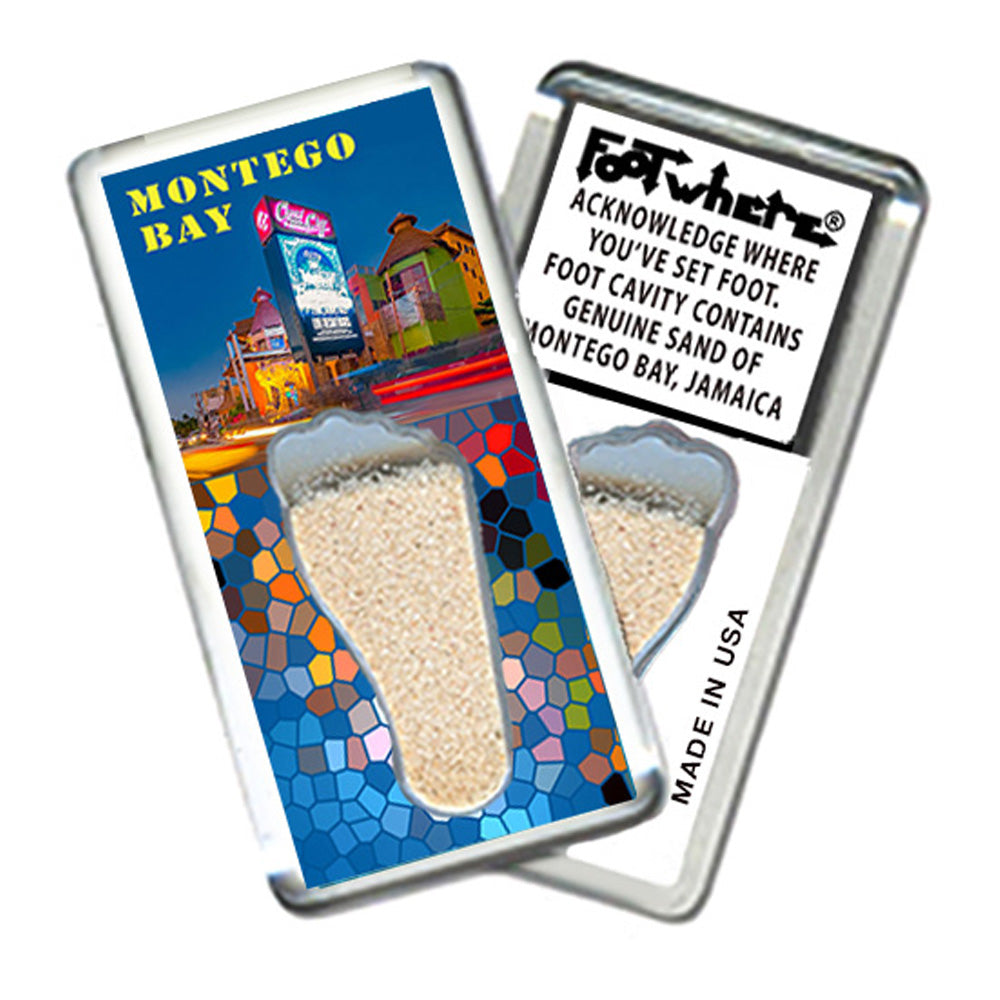 Montego Bay FootWhere® Souvenir Magnet. Made in USA