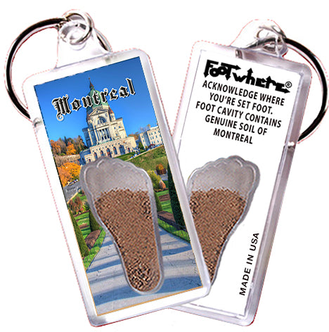 Montreal FootWhere Souvenir Keychain. Made in USA