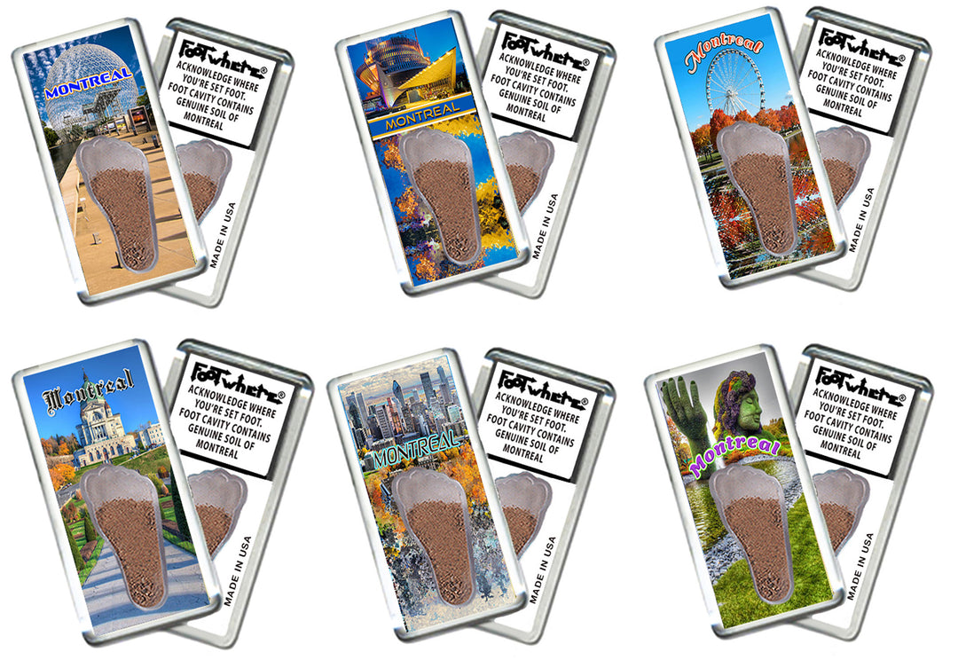 Montreal FootWhere Souvenir Magnets. 72 pieces/6 assorted styles.