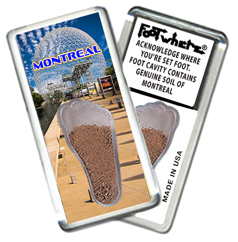Montreal FootWhere Souvenir Magnets. 6 Piece Set. Made in USA