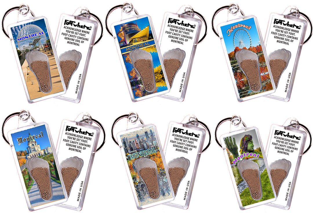 Montreal FootWhere Souvenir Keychain. 72 pieces/ 6 assorted styles.