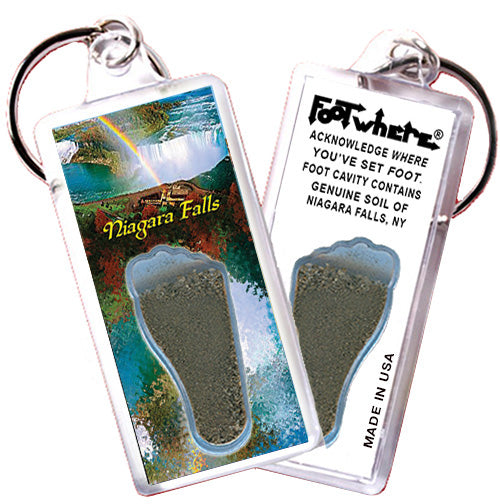 Niagara Falls FootWhere® Souvenir Keychain. 72 pieces/ 6 assorted styles.
