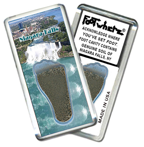Niagara Falls  FootWhere® Souvenir Magnets. 6 Piece Set. Made in USA