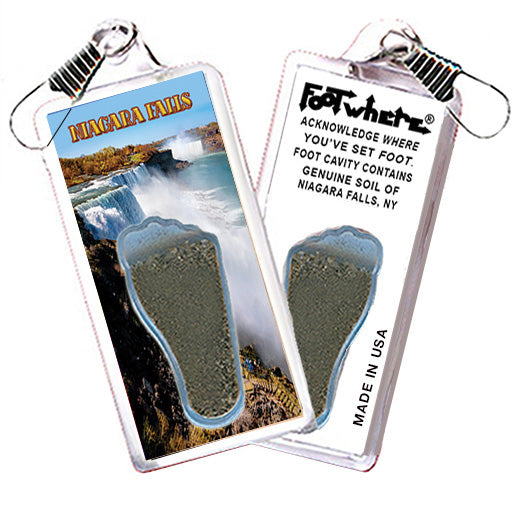 Niagara Falls  FootWhere® Souvenir Zipper-Pulls. 6 Piece Set. Made in USA