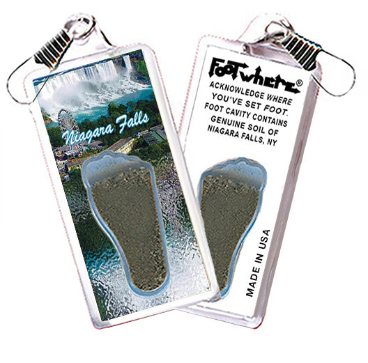 Niagara Falls  FootWhere® Souvenir Zipper-Pulls. 6 Piece Set. Made in USA