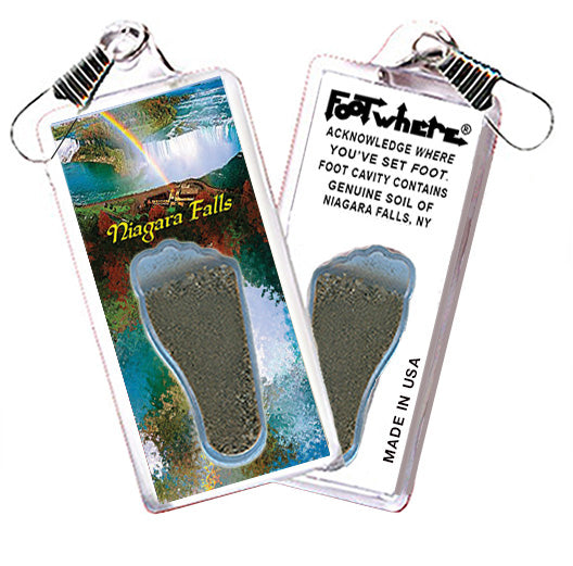 Niagara Falls FootWhere® Souvenir Zipper-Pull. 72 pieces/ 6 assorted styles.